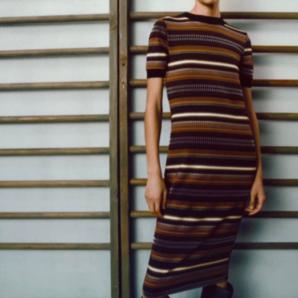 Zara Jacquard midi dress in Medium